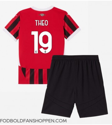 AC Milan Theo Hernandez #19 Hjemmebanetrøje Børn 2024-25 Kortærmet (+ Korte bukser)